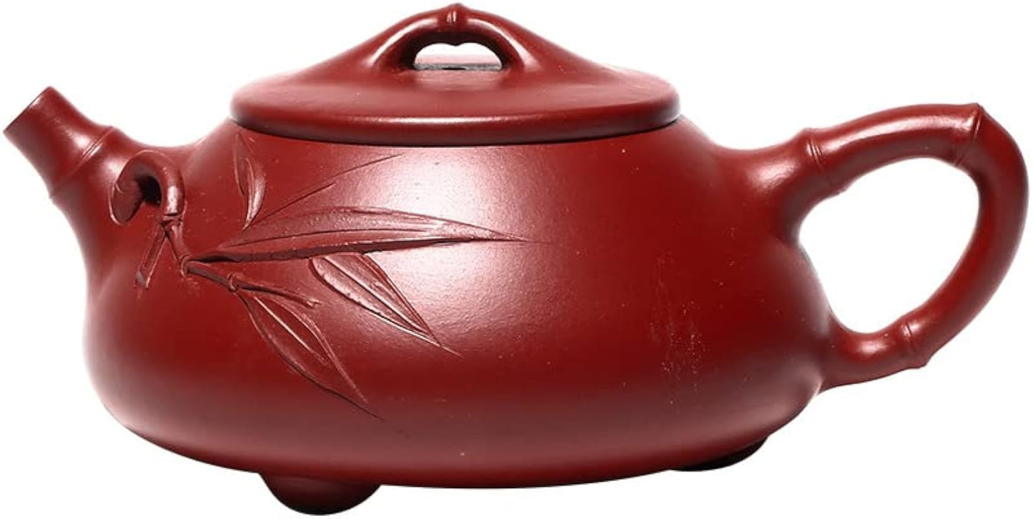 Chinese Tea Pot Yixing Zisha Teapot Bamboo Jingzhou Stone Scoop Teapot Raw Ore Dahongpao Pure Handmade Tea pot Household Teapot