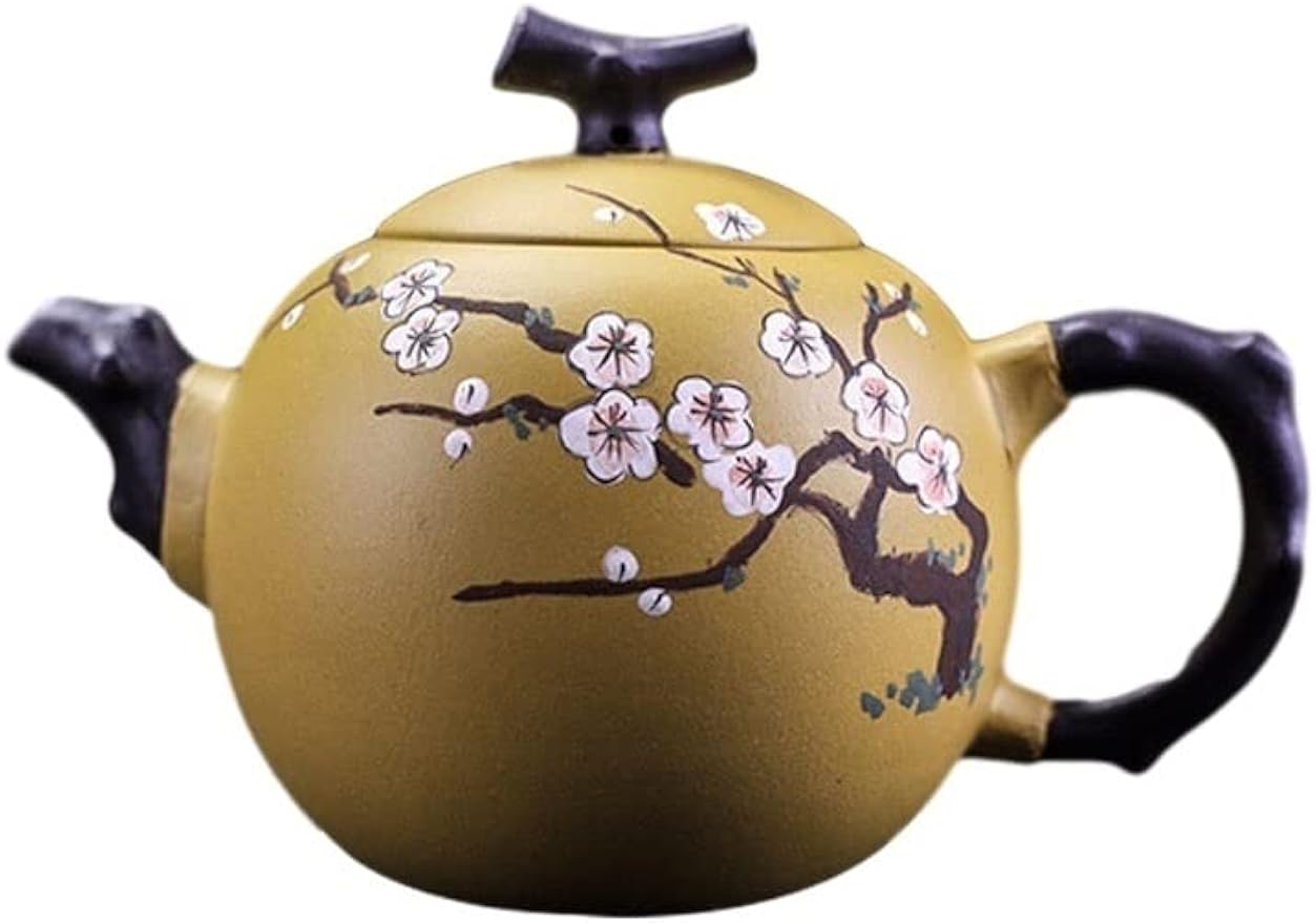 Teapot 250ML Small Zisha Teapot Hand-painted Plum Pattern Teapot Handmade Teapot Delicate Teapot Tea Set Tea Kettle