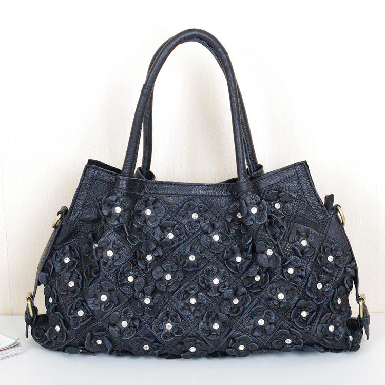 Genuine Leather Multicolor Handbag for Women, Unique Designer Crossbody Shoulder Top Handle Purse, Fashionable Cowhide Bag for Ladies