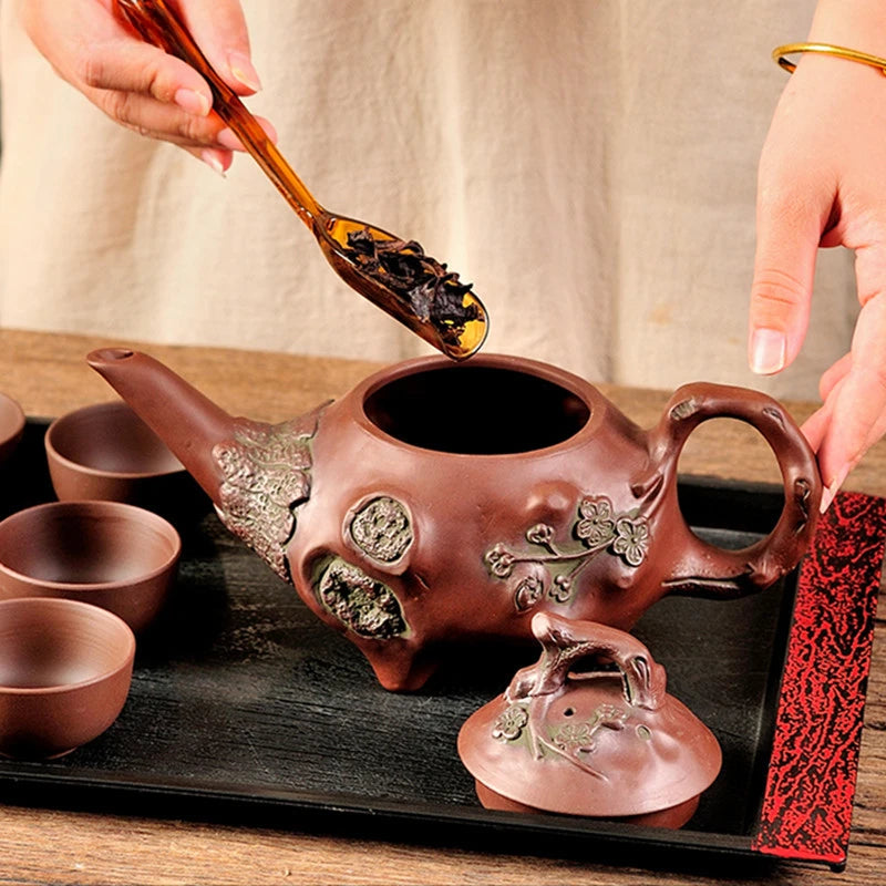 480ml Chinese Yixing Purple Clay Tea Pot Creative Tea Accessories Home Beauty Tea Infuser Custom Large Capacity Filter Teapot