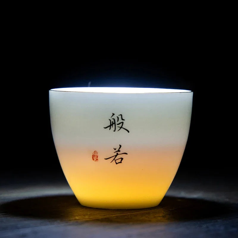 4pcs/lot Chinese Ceramic Tea Cup Thicken Anti-scalding Tea Bowl Celadon Teacup Teaware Accessories Single Cups Gifts Drinkware