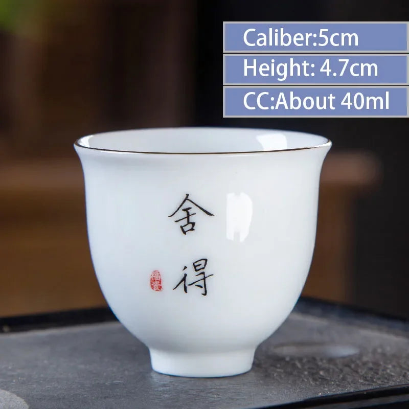 4pcs/lot Chinese Ceramic Tea Cup Thicken Anti-scalding Tea Bowl Celadon Teacup Teaware Accessories Single Cups Gifts Drinkware