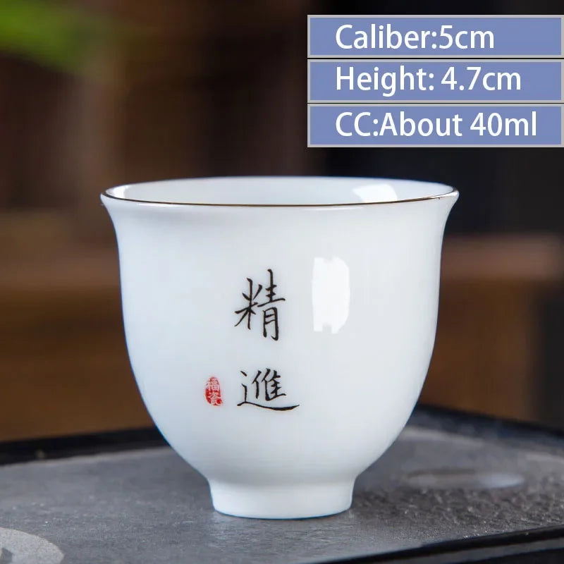 4pcs/lot Chinese Ceramic Tea Cup Thicken Anti-scalding Tea Bowl Celadon Teacup Teaware Accessories Single Cups Gifts Drinkware