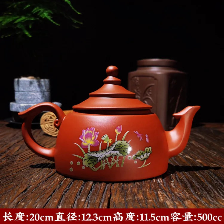 500CC Real Handmade Green Kettle Yixing Purple Clay Teapot Puer Tea Set Kung Fu Zisha Teaware
