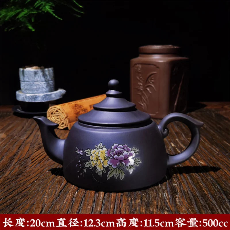 500CC Real Handmade Green Kettle Yixing Purple Clay Teapot Puer Tea Set Kung Fu Zisha Teaware