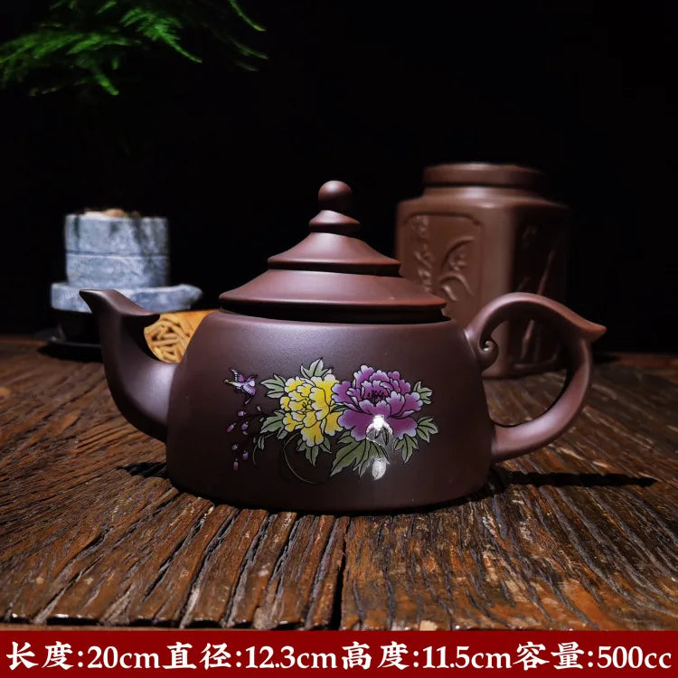 500CC Real Handmade Green Kettle Yixing Purple Clay Teapot Puer Tea Set Kung Fu Zisha Teaware