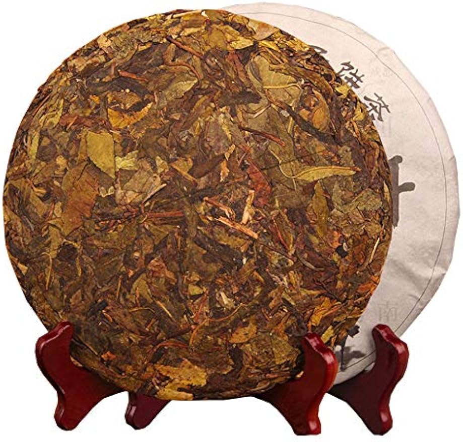 357g Big Leaves Raw Puerh Tea Cake- 2014yr Green Puer Tea- Sheng Bing Pu'erh Tea Cake - Uncook Pu'erh Tea
