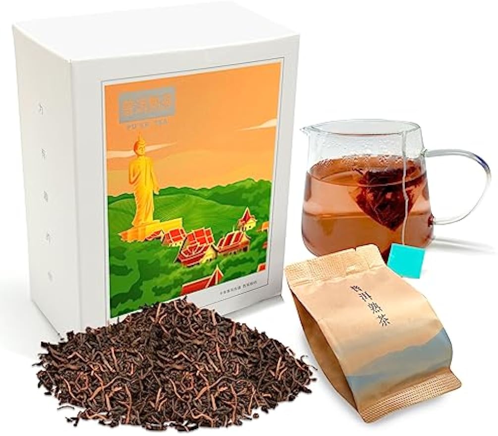 Chinese Pu'er Tea - Puerh Tea Bag Yun Nan Puer Tea Bags Pu erh Tea Organic China Puer Tea 16 Bags 48g/1.7oz 云南普洱熟茶