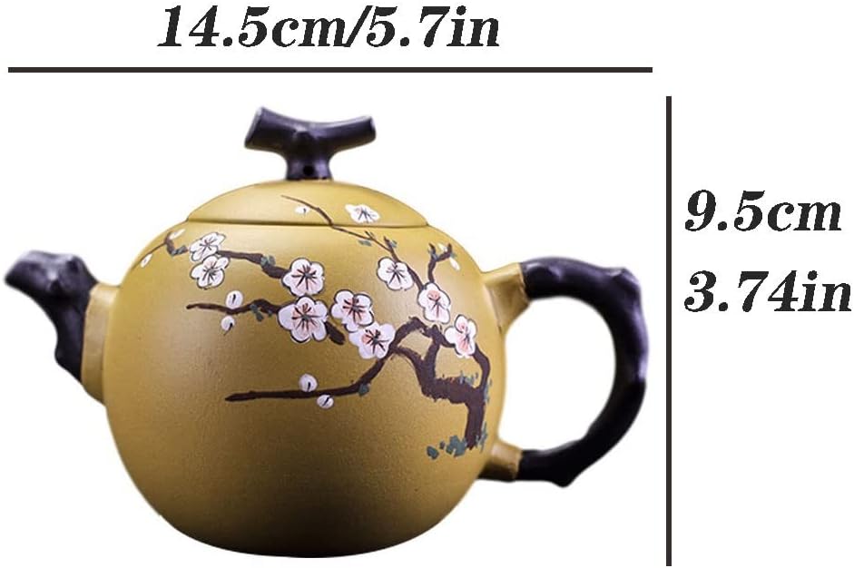 Teapot 250ML Small Zisha Teapot Hand-painted Plum Pattern Teapot Handmade Teapot Delicate Teapot Tea Set Tea Kettle