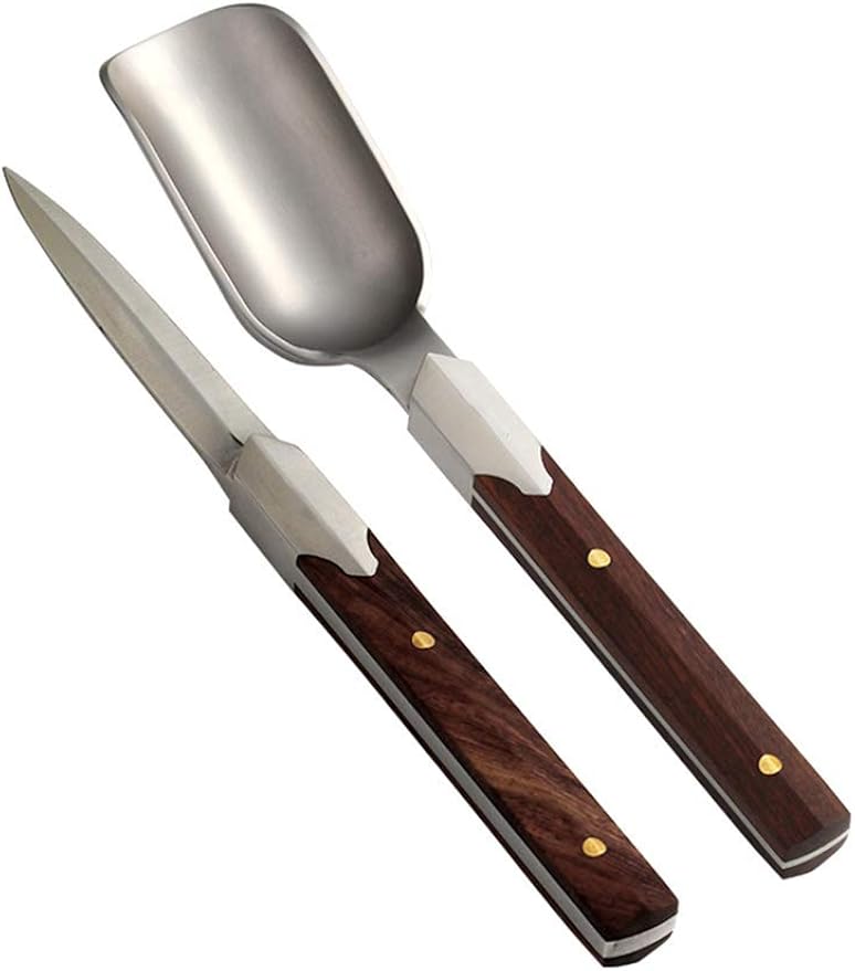 YJ Copper Scoop Tea Selector, Pu'er Tea Knife Set, Kung Fu Tea Set Spare Parts, Stainless Steel Tea Spoon, Red Sandalwood Tea Needle for All Tea