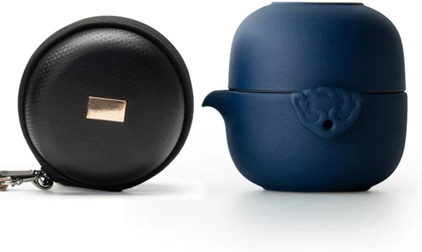 FUTWIZ Afternoon Tea Set Ceramic Teapot Teacup A Tea Sets Portable Travel Tea Set with Travel Case Tea Set for Adults (Color : B)