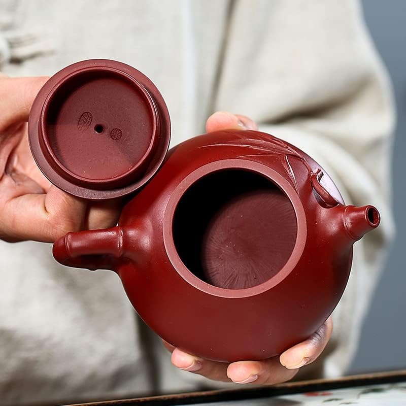 Chinese Tea Pot Yixing Zisha Teapot Bamboo Jingzhou Stone Scoop Teapot Raw Ore Dahongpao Pure Handmade Tea pot Household Teapot