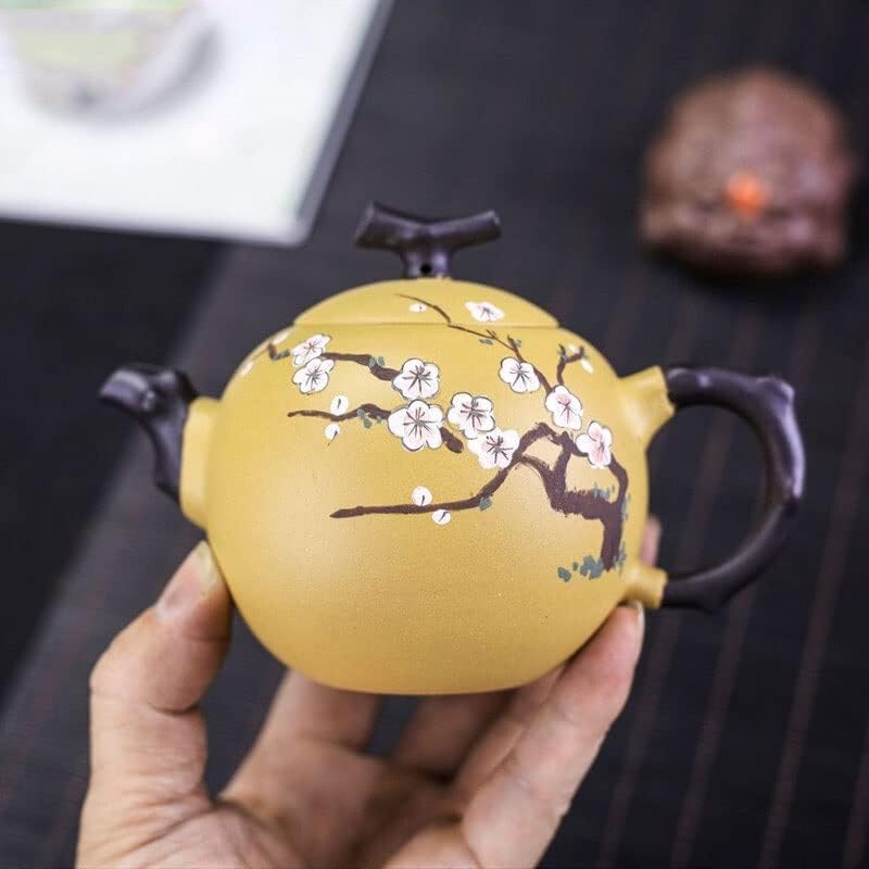 Teapot 250ML Small Zisha Teapot Hand-painted Plum Pattern Teapot Handmade Teapot Delicate Teapot Tea Set Tea Kettle