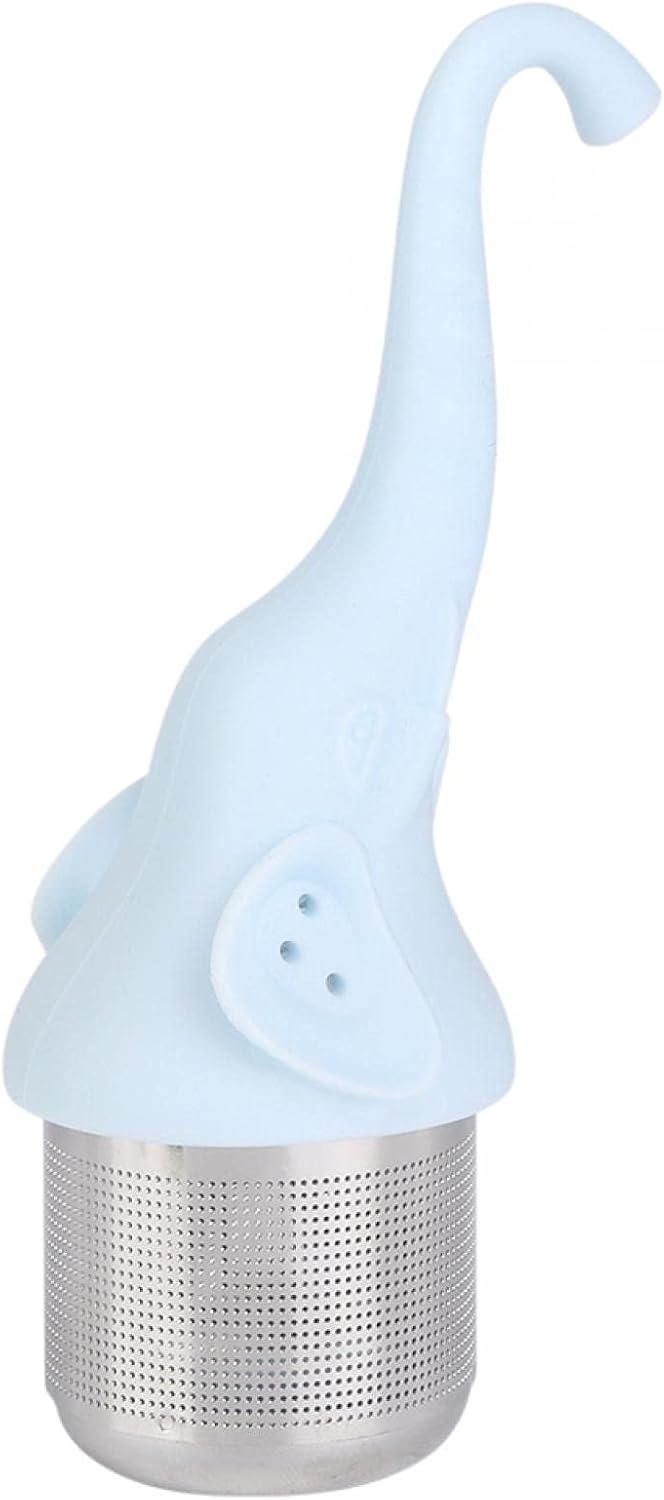 Tea Strainer Food-grade Silicone Kitchen Gadget for Tea Creative Elephant-Shaped Fit Puerh Tea Teapots Mugs for Tea Cups(blue)