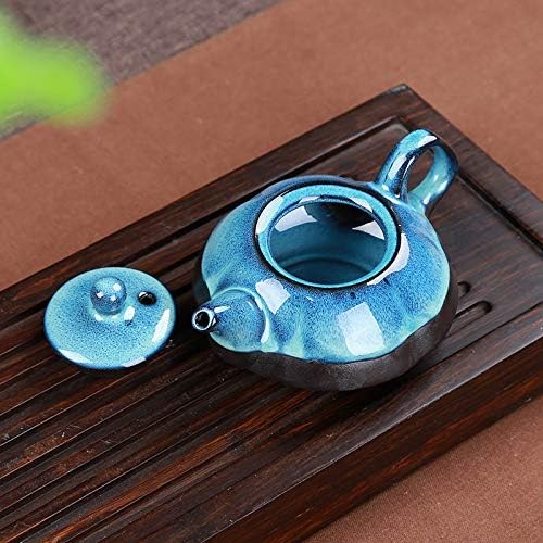 Porcelain Kung Fu Tea Set Tenmoku Fish Fun Tea Cup Ore Zisha Teapot Set 1 Teapot + 6 Cups
