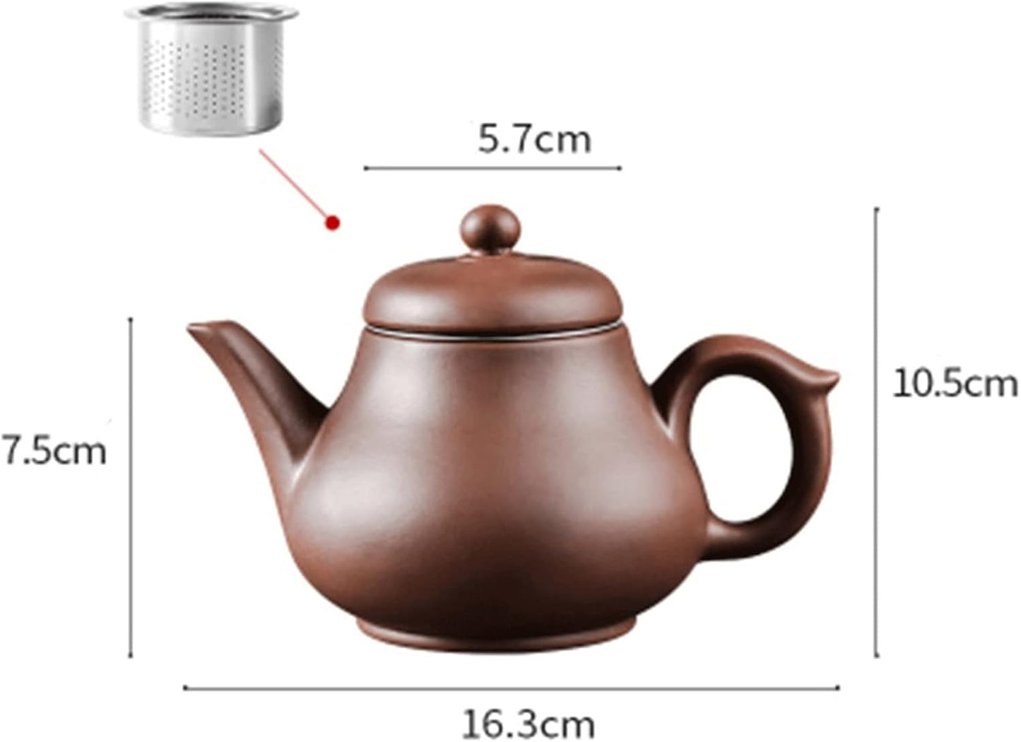 BbteK Teapot with Infuser Zisha Teapot Large Capacity Teapot Single Pot with Built-in Stainless Steel Filter Teapot Teapots