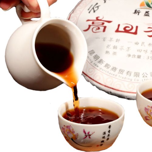Xin Yi Hao High Mountain Arbor Pu’er Tea Ripe Pu Erh Tea Chi Tse Beeng Pu’erh Tea 357g