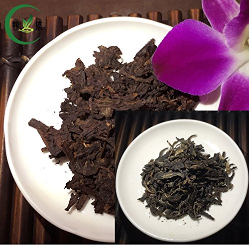 Lida - Menghai Tuo Cha Puerh Tea - 100g Ripe Black Pu'Erh Tea & 100g Raw Green Puer Tea - Chinese Pu Erh Tea Food