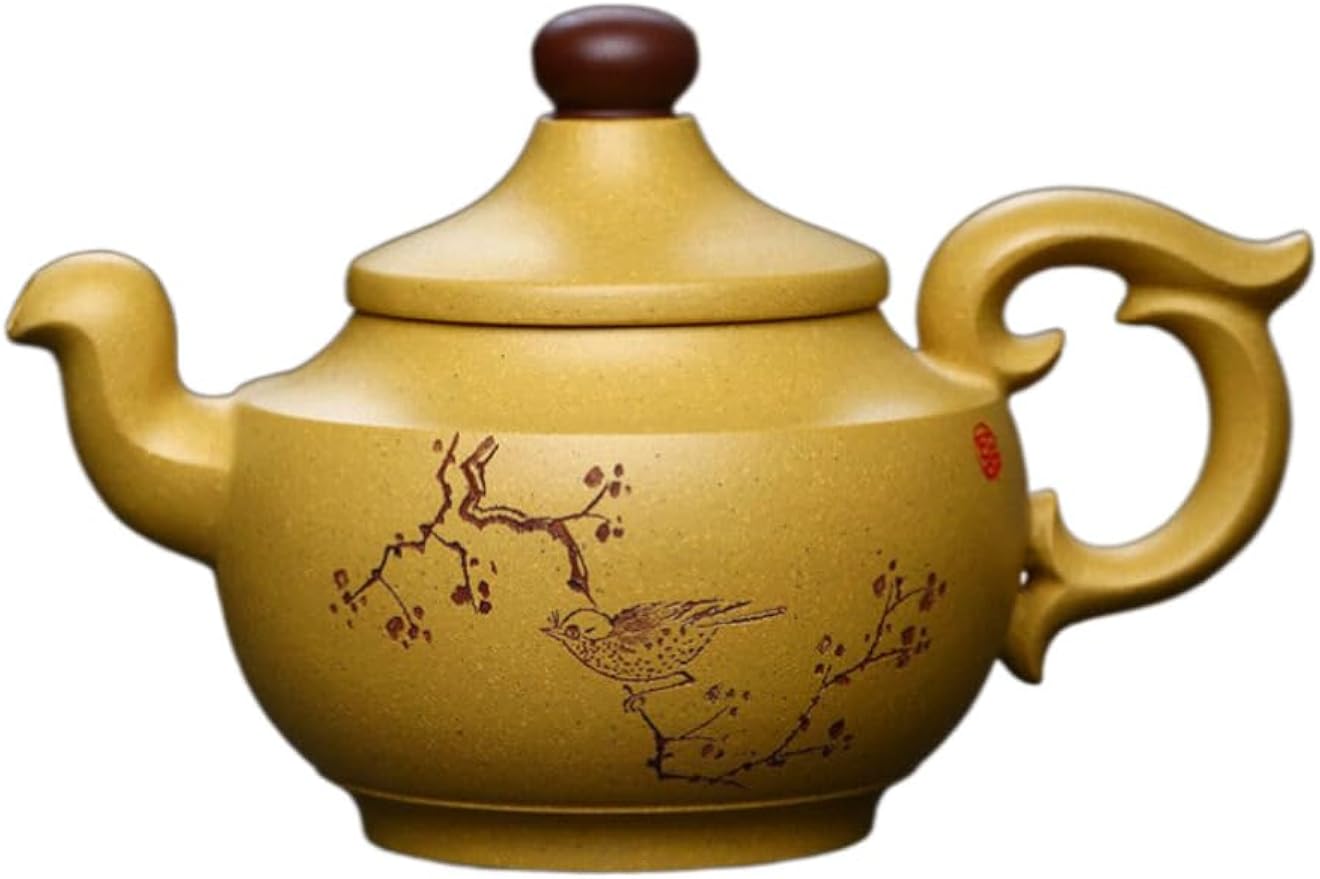 Yixing Handmade Gold Segment Clay Teapot Zisha Teapot Chinese Tea Ceremony