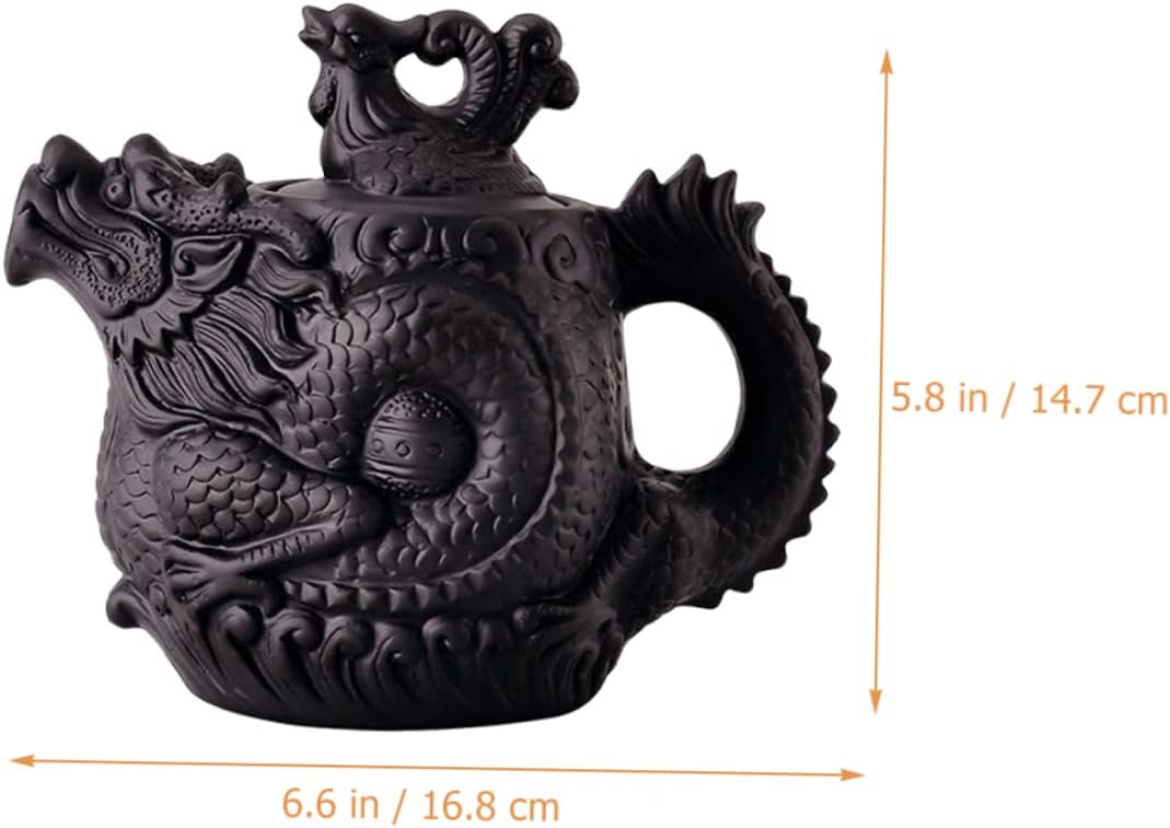 Ciieeo Dragon Phoenix Purple Clay Teapot Cast Iron Teapot Frog Teapot Traditional Dragon Teapot Ceramic Zisha Teapot Chinese Teapot Tea Pot for Loose Tea Travel Chinese Style Open The Pot