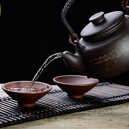 Porcelain Teapot,Retro Chinese teapot Tea Pot 600ml Traditional Retro Teapot Kung Fu Zisha Large Capacity Teapot with Filter Creative Handle Zisha Teapot Kettle Teapot (600ml)