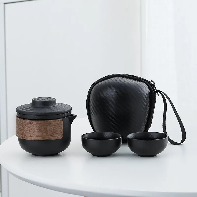 Purple Clay Kung Fu Tea Set, Teaware, Tea Pot and Cup Set, Portable Tea Set, Travel Teapot, Outdoor Teacup