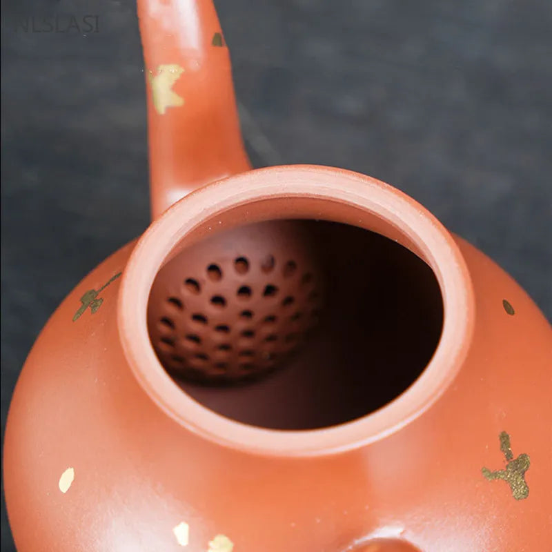 Dahongpao Ball Hole Filter Teapot Raw Ore Yixing Purple Clay Tea Pot Handmade Tea Infuser High Quality Zisha Tea Accessories