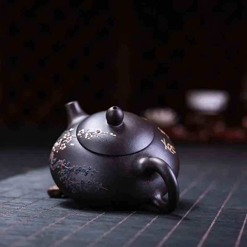 Teapots Yixing Tea Pot Purple Clay Spoon Chinese Famous Handmade Tea Pot Set Tea Set Customized Tea Set Gift 160ml y240703
