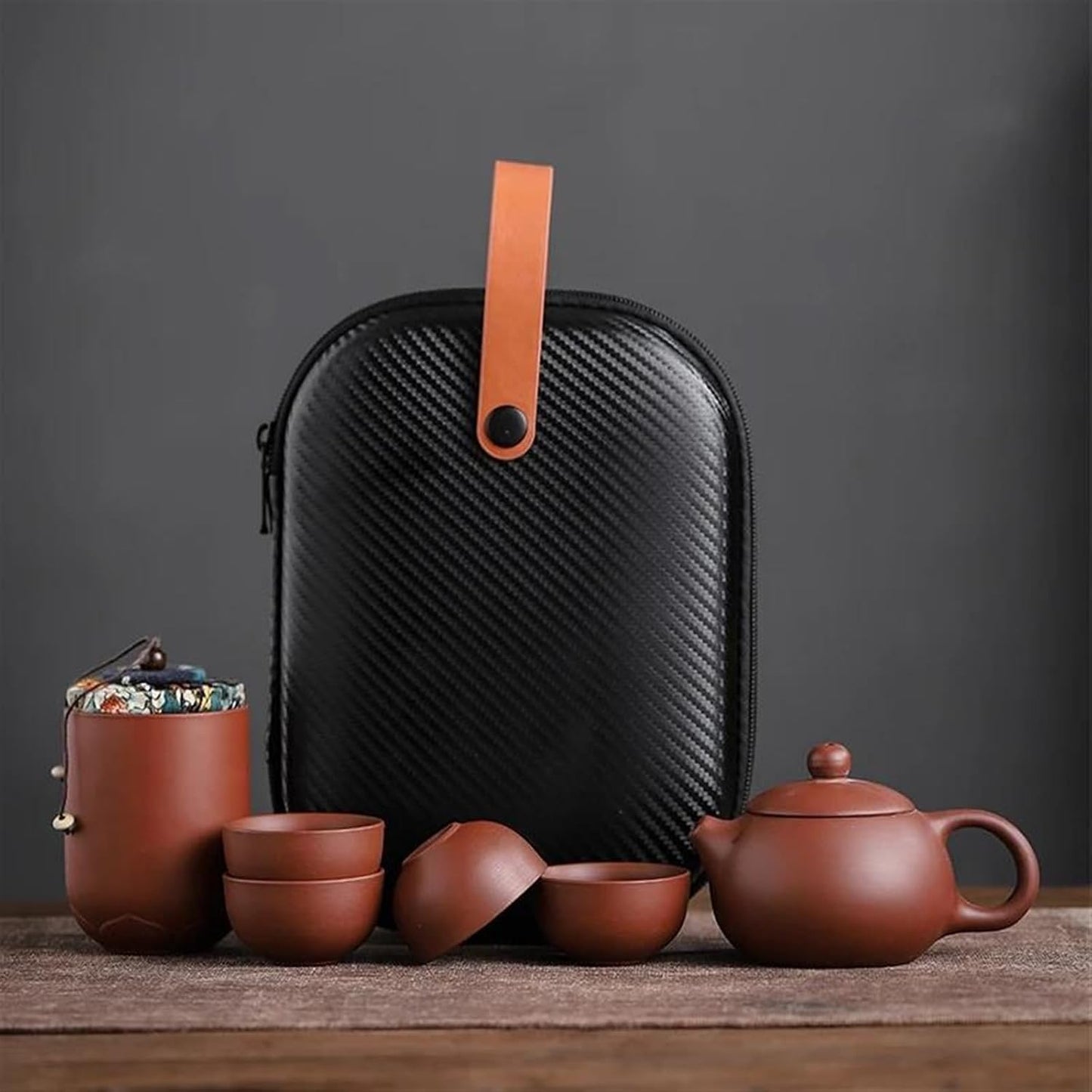 Afternoon Tea Set Purple Sand Tea Cup Ceramic Portable Teapot Set Outdoor Travel Gaiwan Tea Cup of Ceremony Teacup Fine Gift Kung Fu Tea Set Tea Set for Adults