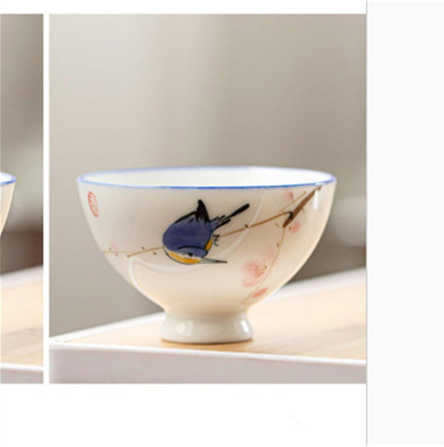 HMLTD Chinese/Japanese Tea Set Hand-Painted Ceramic Tea Cup White Ceramic Tea Cup Kung Fu Tea Cups Traditional Chinese Elegance Portable Teapot Set Tea Gift set (Size : D)
