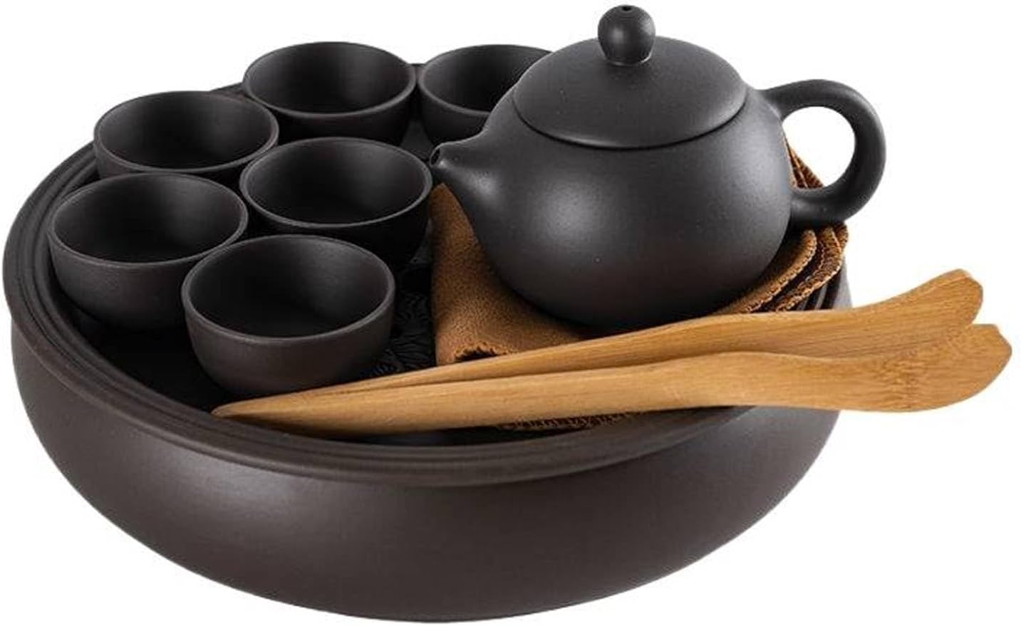 Zisha kung fu Tea Set Suit Household Simple Ceramic Tea Tray teapot Teacup Tea Set Suit