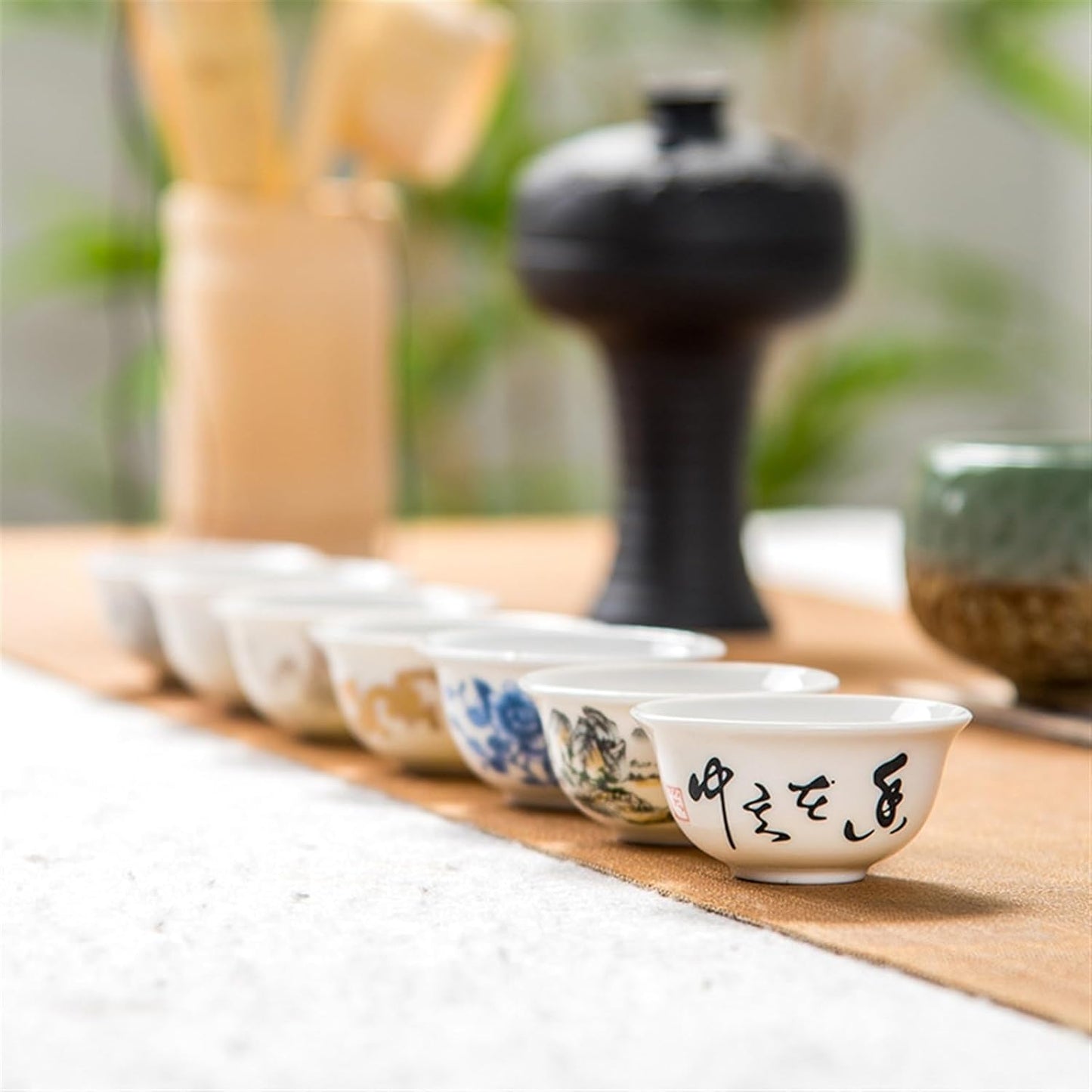 HMLTD Chinese/Japanese Tea Set Chinese Tea Cup white porcelain Teacup Set Teapot Drinkware Ceramic China Kung Fu Tea Set Ceramic cup Chinese gift Portable Teapot Set Tea Gift set (Size : Large)