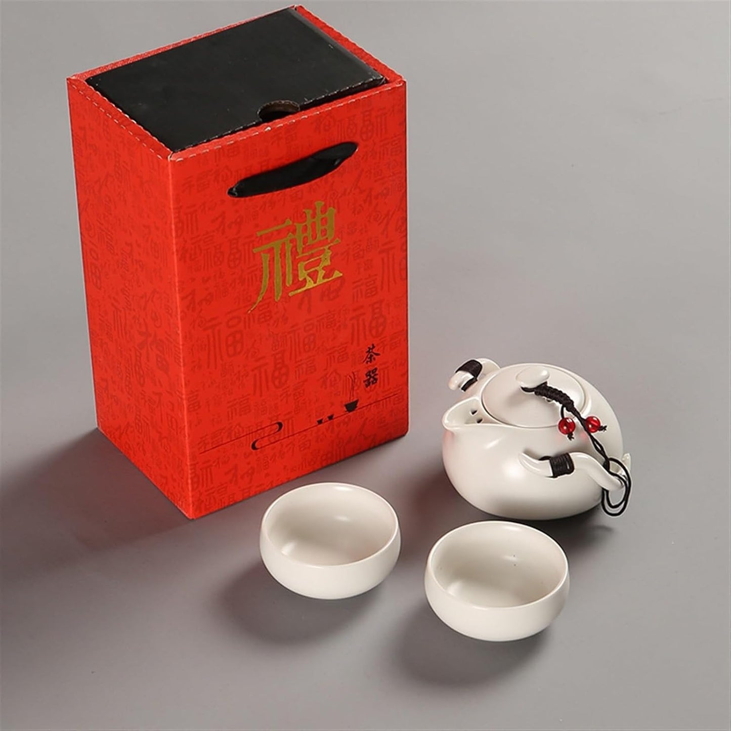 Chinese/Japanese Tea Set New Chinese Tea Gift Travel Tea Set Kung Fu Tea Set Portable Teapot Porcelain Teaset Gaiwan Tea Cups of Tea Ceremony Tea Tool Portable Teapot Set Tea Gift set (Size : White 3