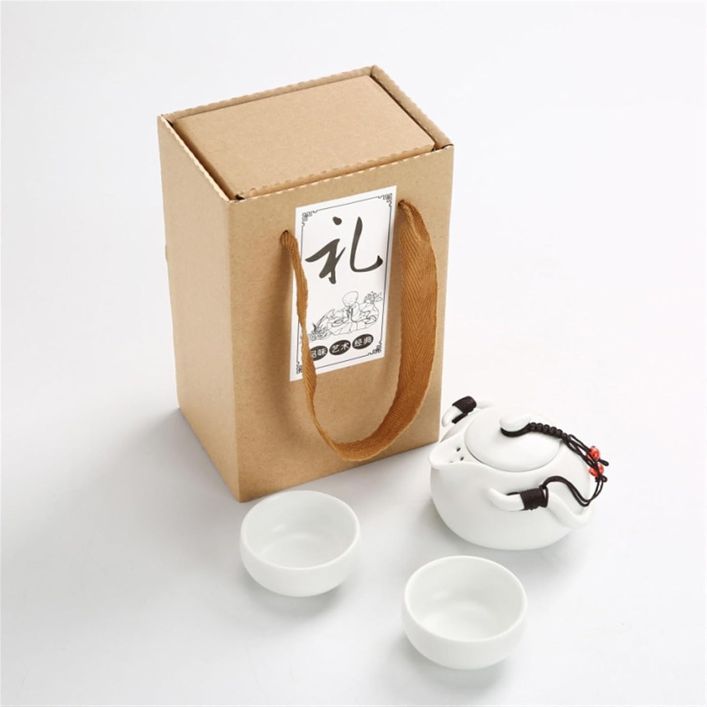 Chinese/Japanese Tea Set Chinese Tea Travel Tea Set Kung Fu Tea Set Ceramic Portable Teapot Porcelain Teaset Gaiwan Tea Cups of Tea Ceremony Tea Tool Portable Teapot Set Tea Gift set (Size : Black 5P