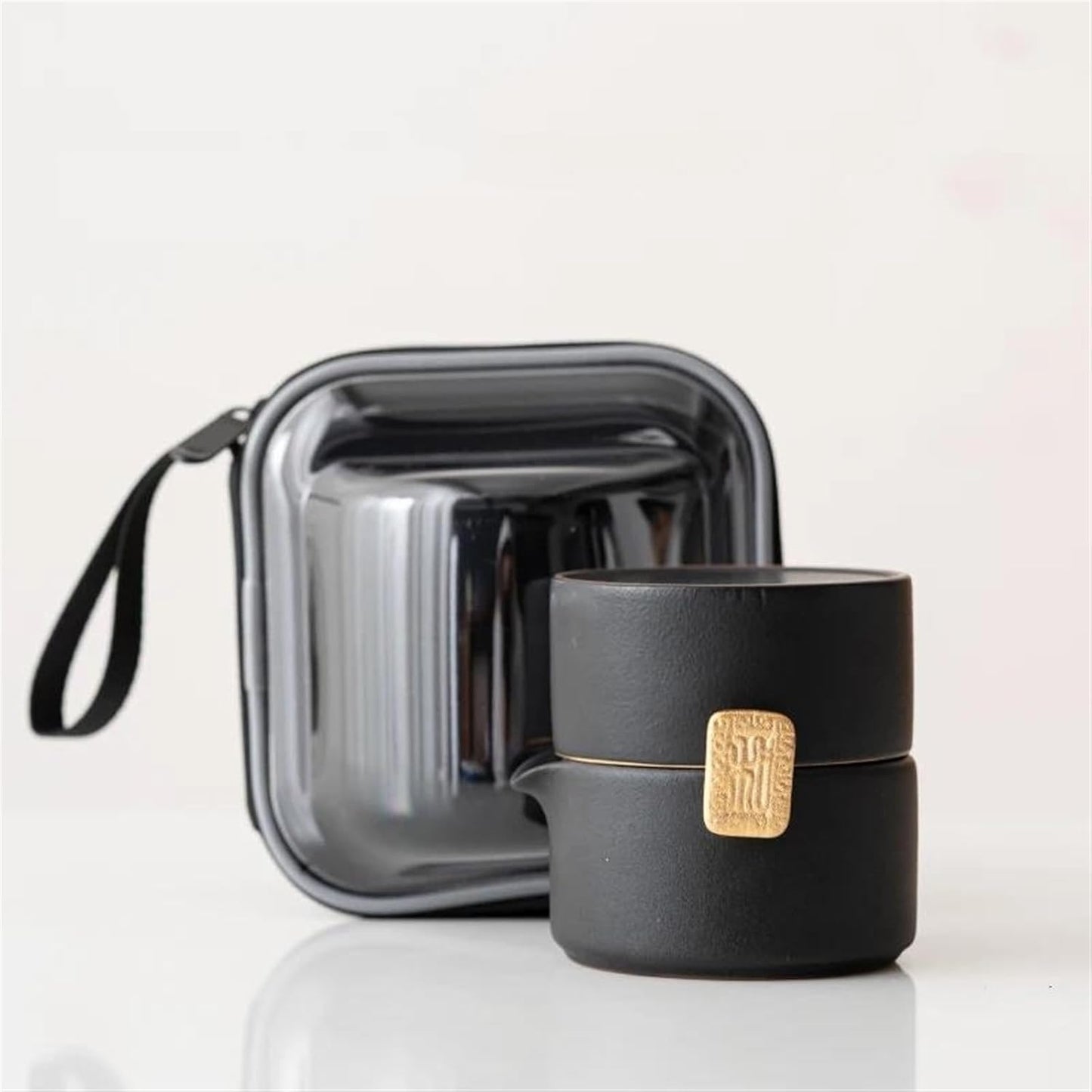 FUTWIZ Afternoon Tea Set Japanese Ceramic Teapot with 1 Cup Portable Travel Tea Sets Tea Set for Adults (Color : Red)