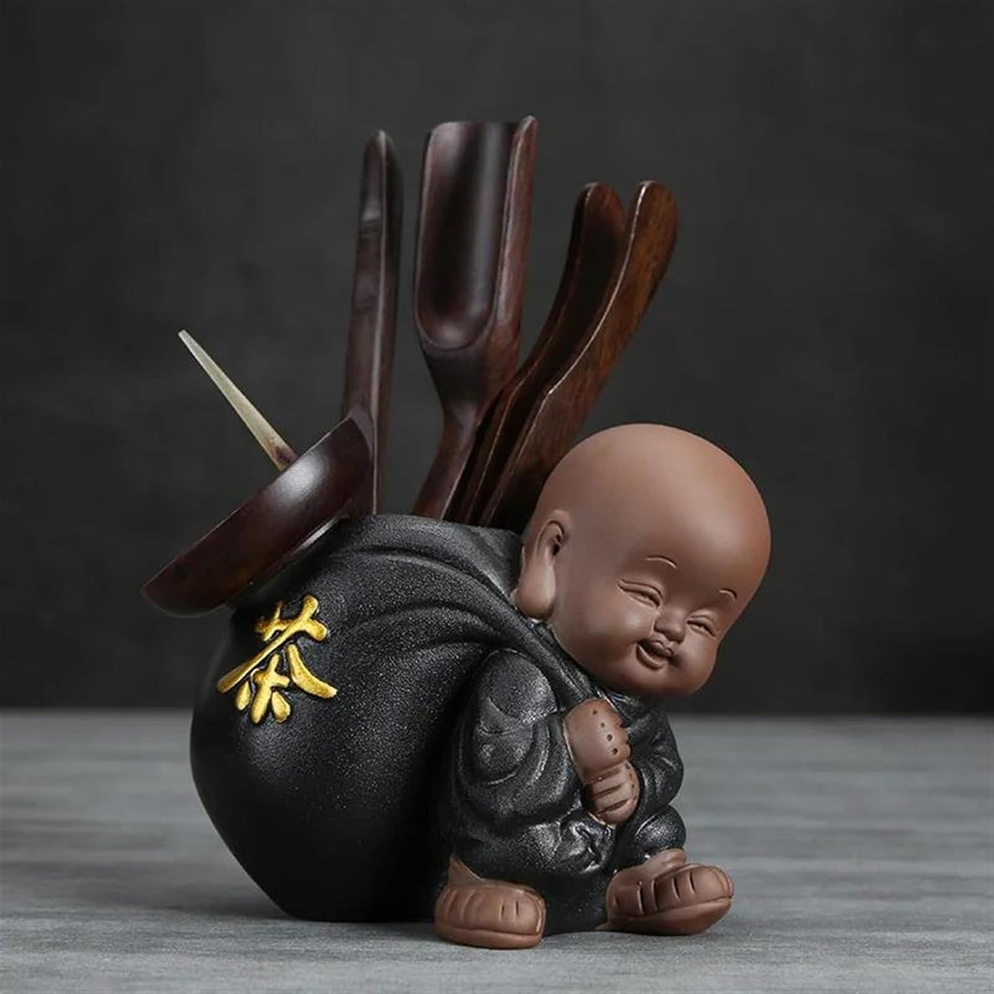 Afternoon Tea Set Zen Tea Zisha Little Monk Tea Ceremony Six Gentlemen Ebony Wood Bamboo Set Tea Set Accessories Tea Set For Adults