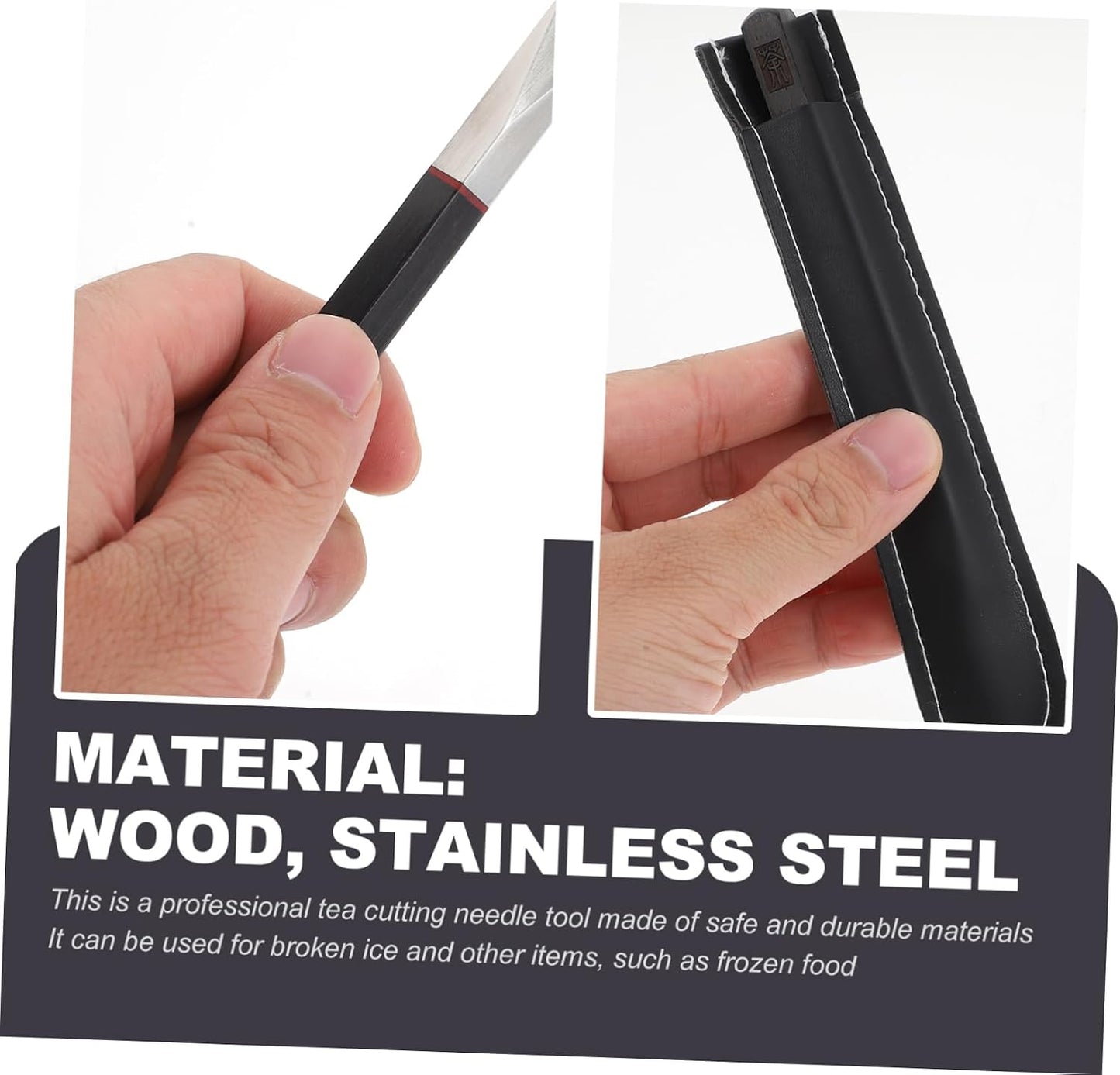 DECHOUS Pu-erh Tea Cone Ice Pick Tea Cutter Tea Brick Needle Puerh Tea Needle Stainless Kitchen Utensils Puerh Tea Brick Tea Cake Tool Pro Tools Tea Needle Effort Pu'er Tea Wood