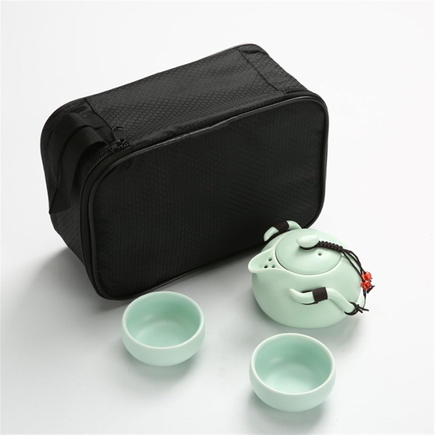 Chinese/Japanese Tea Set Chinese Tea Travel Tea Set Kung Fu Tea Set Ceramic Portable Teapot Porcelain Teaset Gaiwan Tea Cups of Tea Ceremony Tea Tool Portable Teapot Set Tea Gift set (Size : Black 5P