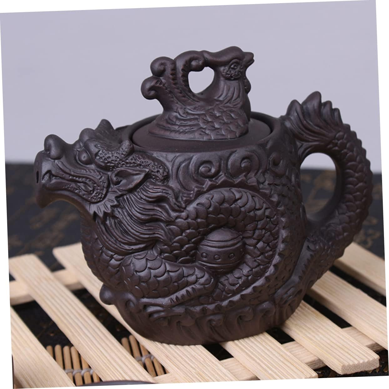 TIDTALEO Dragon Phoenix Purple Clay Teapot Tea Maker Kettle Tea Pets Gongfu Zisha Teapot Dragon Teapot Ceramic Loose Tea Teapots Tea Pot Cast Iron Teapot Travel Household Gongfu Teapot