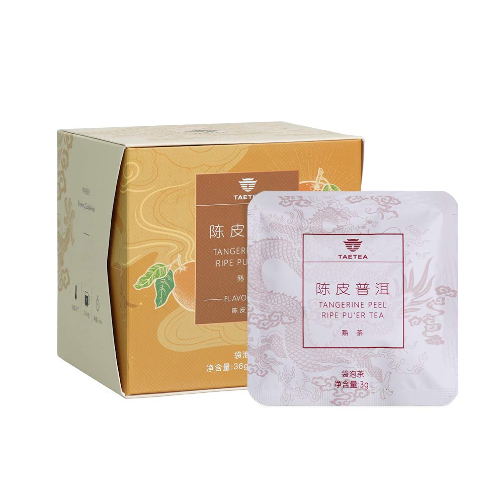 TAETEA Puerh Tea Bags, Pu-erh Assorted Tea Sachets Pack with Aged Fermented Puerh Tea Loose Leaf 12 Bags (Rose)
