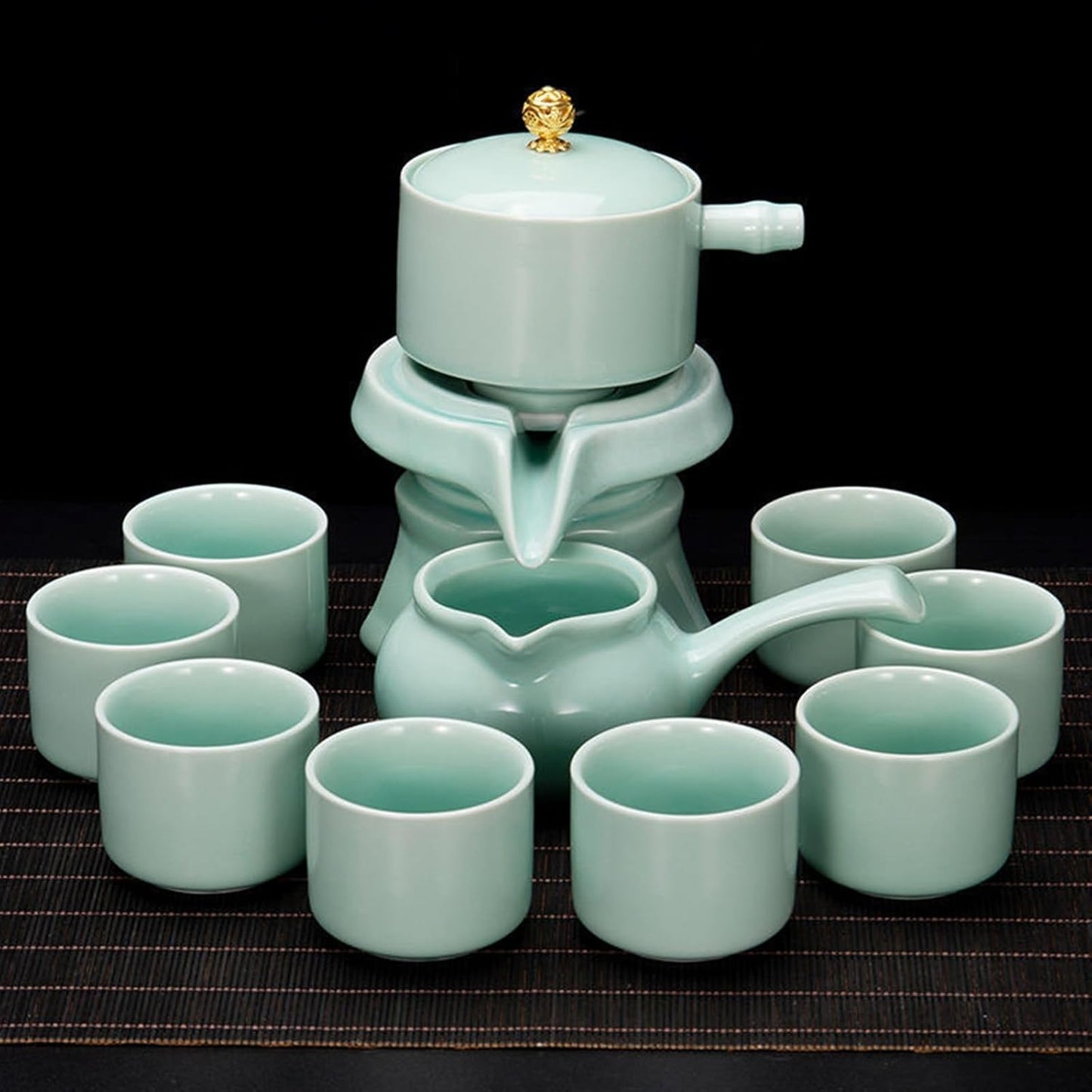Chinese/Japanese Tea Set 10 Pcs High-end Kung Fu Tea Set Chinese Tea Set Automatic Tea Set Bone China Teapot And Tea Cup Set Travel Tea Set For 8 People Portable Teapot Set Tea Gift set (Size : 10 pi