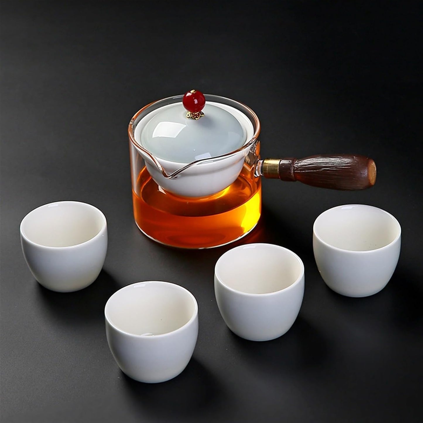 Chinese/Japanese Tea Set Portable Glass Ceramic Chinese Kung Fu Tea set Travel Tea Set Teaware Sets Teapot For Tea Teapot Tea Cup Set Tea Maker Infuser Portable Teapot Set Tea Gift set (Size : A pot