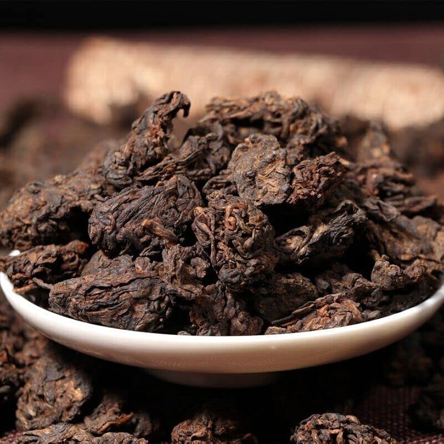 ONWILLTEA -250g Supreme Aged Golden Bud Lao Cha Tou Tea Yunnan Pu-erh Loose Tea Ripe Puer Nubs Nugget Tea