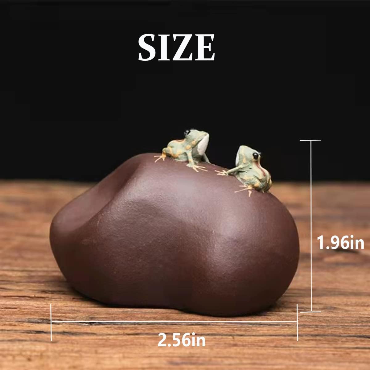 LYART Tea Pet Frog That Can Spray Water, Cute Zisha Kung Fu Tea Ornament Accessories of Frog Tea Set, Decoration for Tea Table Desk Tearoom, Great Gift for Tea Lover Friend (1. Frogs and stones)
