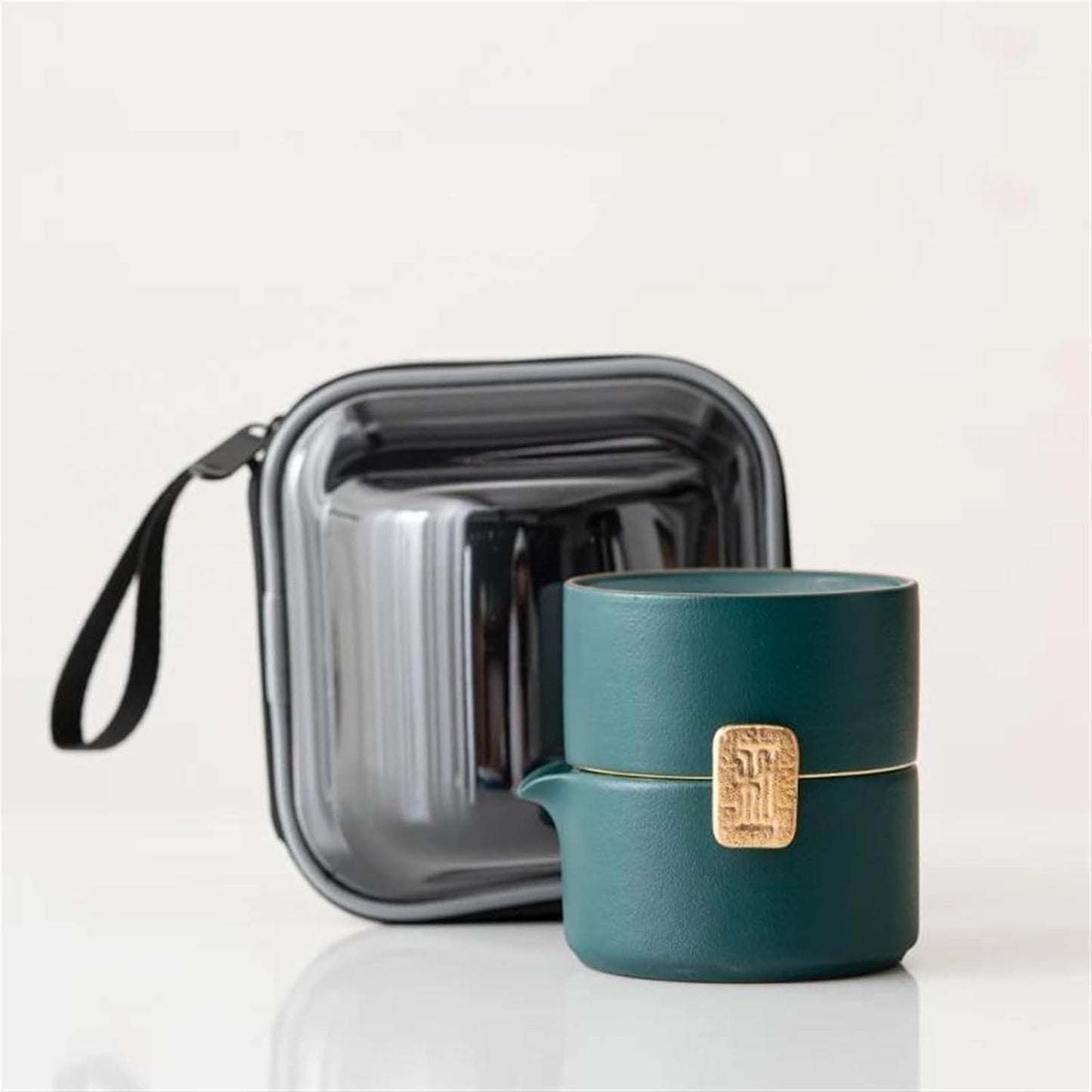 FUTWIZ Afternoon Tea Set Japanese Ceramic Teapot with 1 Cup Portable Travel Tea Sets Tea Set for Adults (Color : Red)