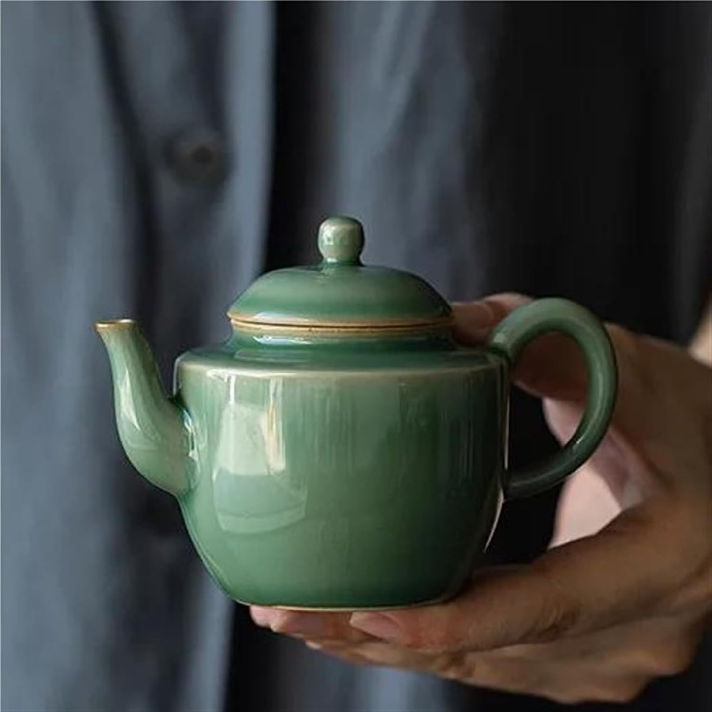 Afternoon Tea Set 125ml Celadon Ceramic Teapot Handmade Tea Maker Small Tea Pot With Filter Hole Household Single Tea Set For Adults