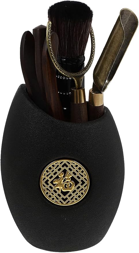 Hemoton 6pcs Six Gentlemen of Tea Ceremony Ceramic Tea Tool Tea Accessories Small Teaspoon Gongfu Tea kit Chinese Tea Ceremony Utensils Tea Tools puerh Gentleman Wood Travel China Fu