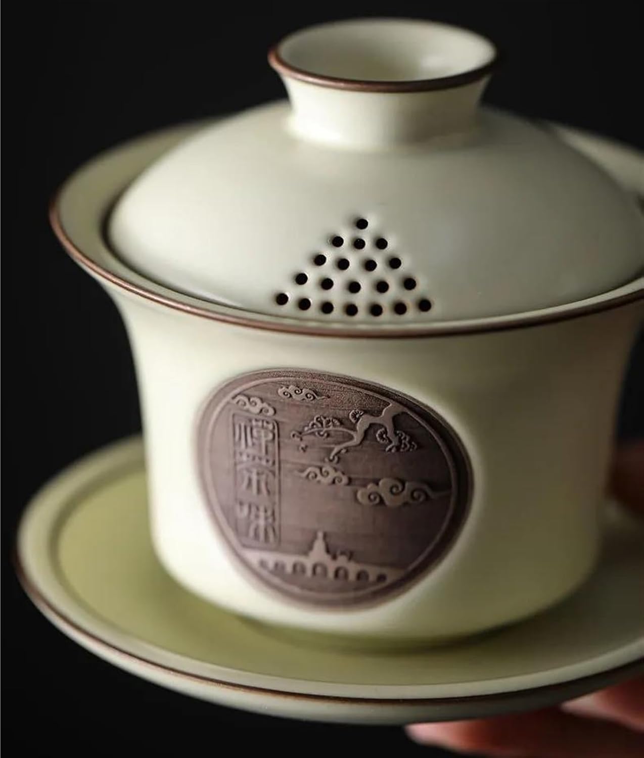Afternoon Tea Set Teaware Set Gift Box Ruyao Ceramics Household Kung Fu Teaware Set Tea Pot Tea Cup Tea Plate Tea Set for Adults (Color : A)
