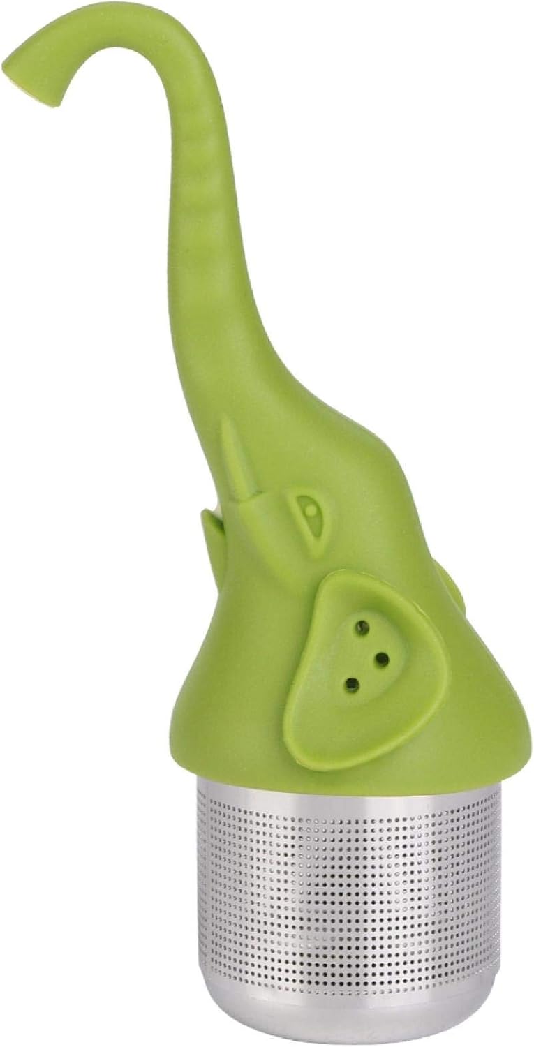 Tea Strainer Food-grade Silicone Kitchen Gadget for Tea Creative Elephant-Shaped Fit Puerh Tea Teapots Mugs for Tea Cups(blue)