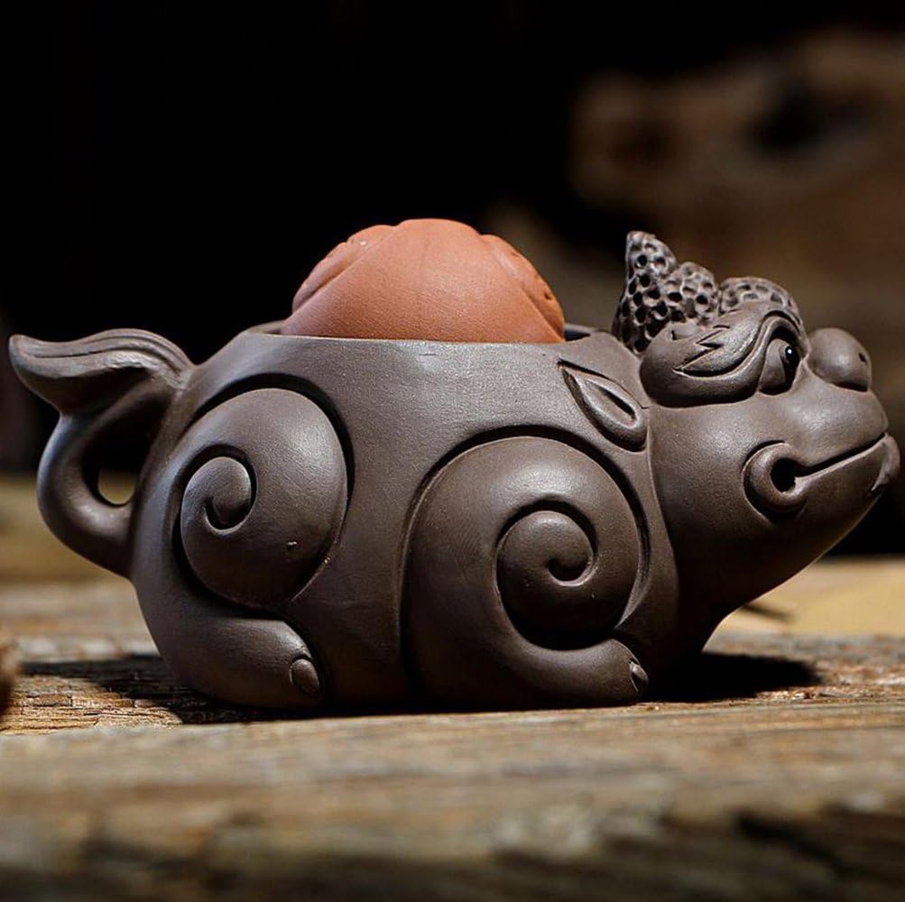 Chinese Zisha Tea Pet/Kungfu Tea Tray Accessories, Handmade, Purple Clay Tea Pet for Kungfu Tea Tray A for Tea Lovers